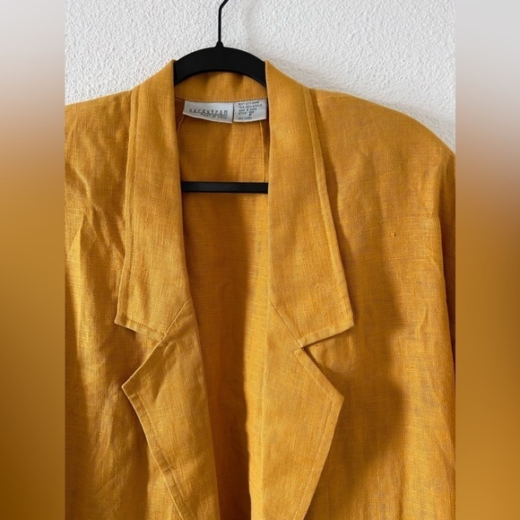 Nordstrom 100% Ramie Oversized Women’s Open Front Blazer P/ Small Mustard yellow - Picture 5 of 9